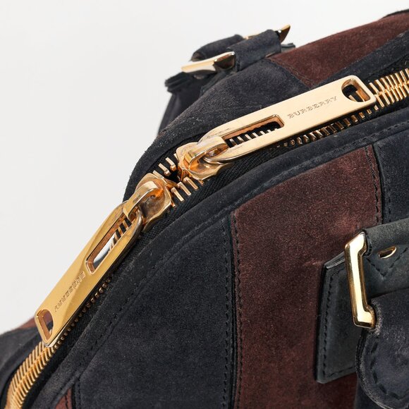 Burberry Prorsum Orchard Black Currant and Plum Suede Stripes Bag - Picture 9 of 16